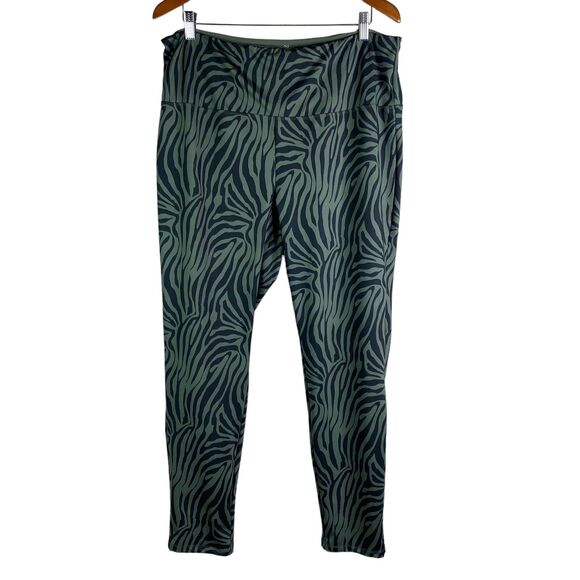 🔆5/$25 ruby ribbon sport ankle leggings In Olive And Black High Waist Zebra 3x - Picture 2 of 5